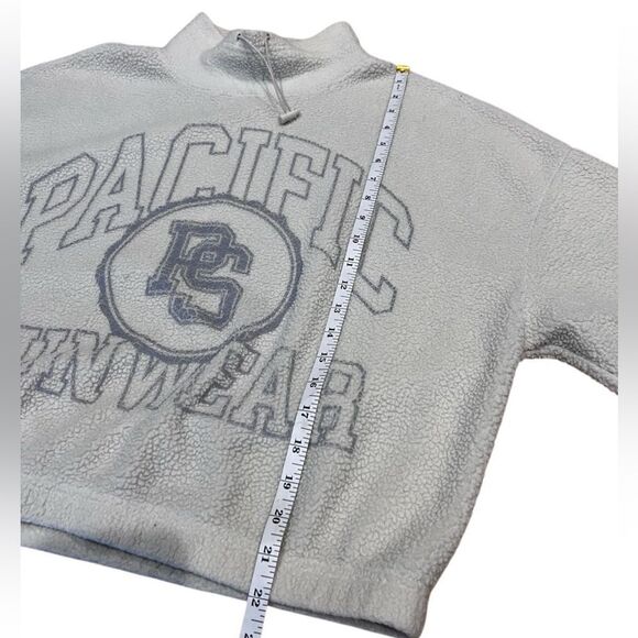 PacSun Fleece Funnel Neck Oversized Cropped Sweatshirt Size Small - Picture 11 of 15